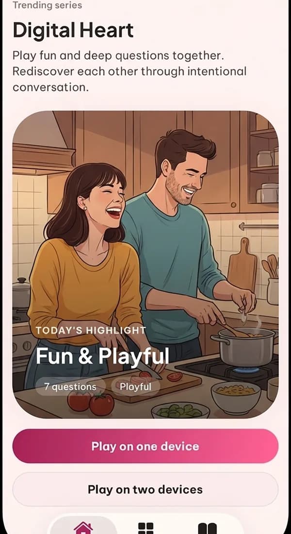 Couples Questions home screen