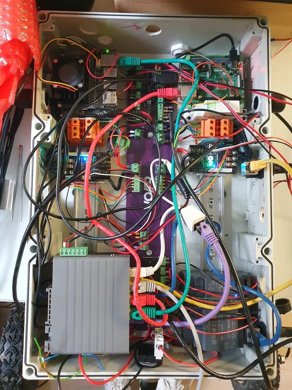 The robot's circuit box