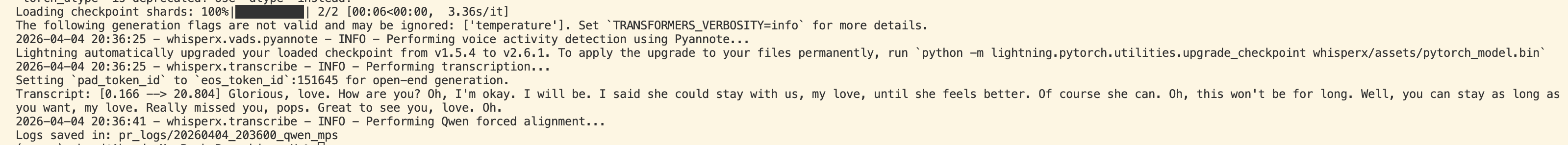 WhisperX + Qwen3 integration overview